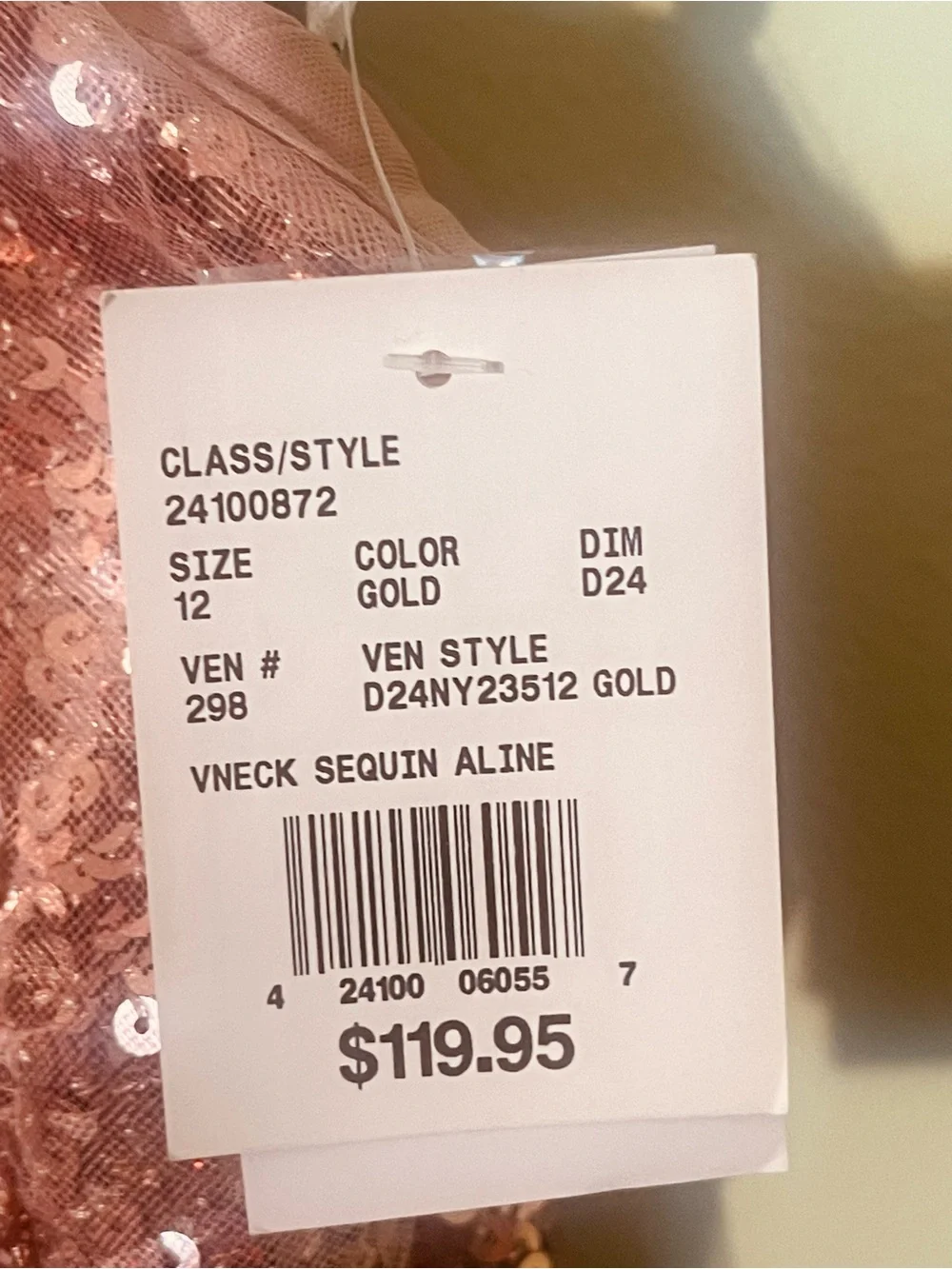 NWT-Jules & Cleo by David’s Bridal, Gold all sequined mini dress. Size 12 - Picture 8 of 12